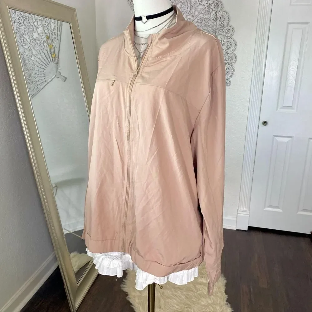 NWT Nicole Miller Sport lightweight full-zip windbreaker athletic jacket 2X